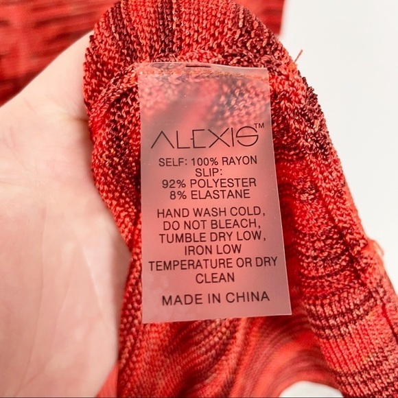 Alexis Katica Knit Midi Dress in Saffron Orange Small Red Scoop Neck Casual - Picture 4 of 6